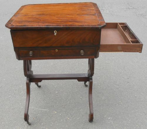 REGENCY MAHOGANY LADIES WORKTABLE - ADDITIONAL PHOTO 8