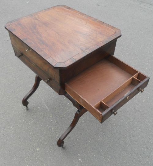 REGENCY MAHOGANY LADIES WORKTABLE - ADDITIONAL PHOTO 9