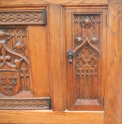 CARVED OAK HALL CUPBOARD - ADDITIONAL PHOTO 12