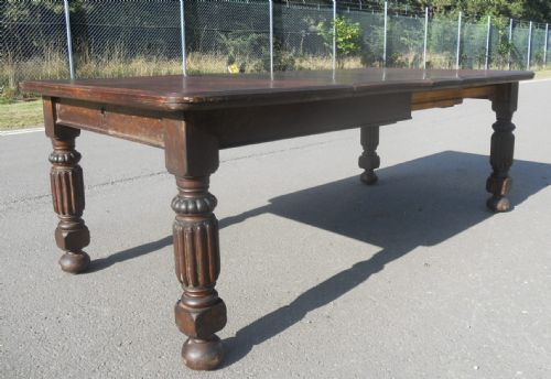 EDWARDIAN OAK EXTENDING DINING TABLE SEAT TEN - ADDITIONAL PHOTO 2
