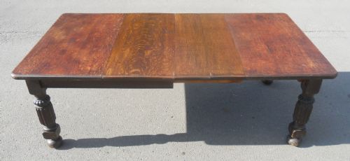 EDWARDIAN OAK EXTENDING DINING TABLE SEAT TEN - ADDITIONAL PHOTO 3