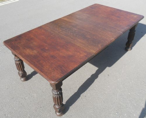 EDWARDIAN OAK EXTENDING DINING TABLE SEAT TEN - ADDITIONAL PHOTO 4