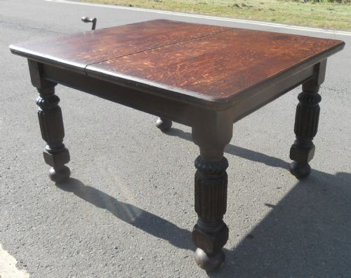 EDWARDIAN OAK EXTENDING DINING TABLE SEAT TEN - ADDITIONAL PHOTO 6