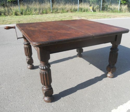 EDWARDIAN OAK EXTENDING DINING TABLE SEAT TEN - ADDITIONAL PHOTO 7