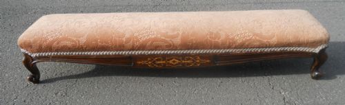 Victorian Inlaid Walnut Long Footstool