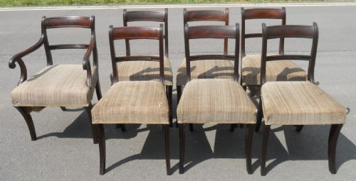 Set of Seven Regency Mahogany Dining Chairs