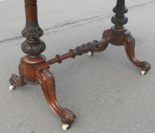 VICTORIAN OVAL INLAID WALNUT CENTRE TABLE - ADDITIONAL PHOTO 7