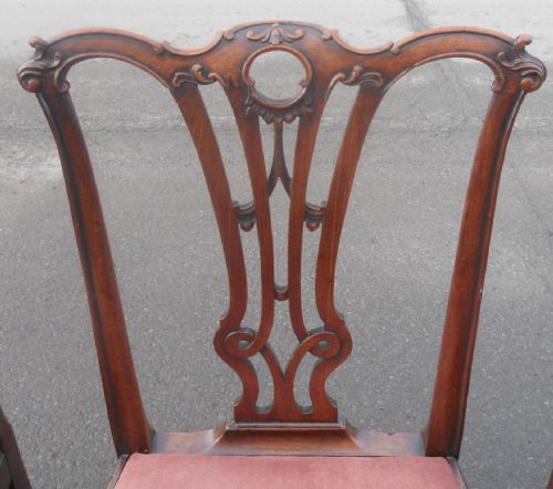 SET OF FOUR GEORGIAN STYLE MAHOGANY DINING CHAIRS - ADDITIONAL PHOTO 4