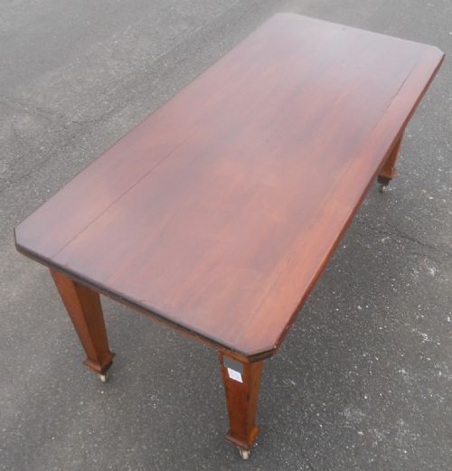EDWARDIAN OAK BEECH KITCHEN TABLE - ADDITIONAL PHOTO 6