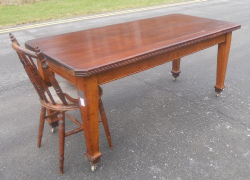 EDWARDIAN OAK BEECH KITCHEN TABLE - ADDITIONAL PHOTO 10