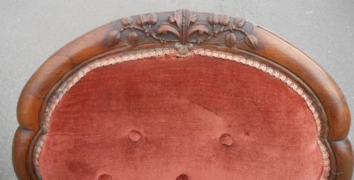 VICTORIAN SPOONBACK WALNUT FRAMED ARMCHAIR - ADDITIONAL PHOTO 2