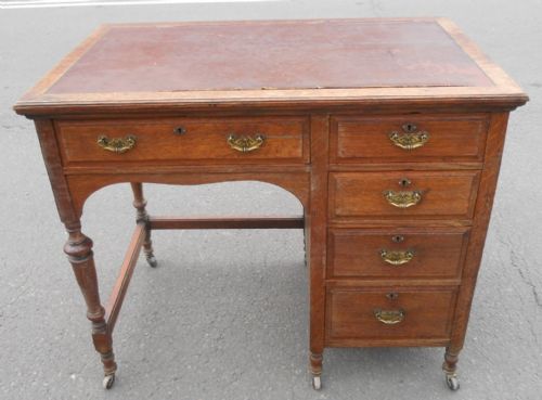 Edwardian Small Oak Writing Desk
