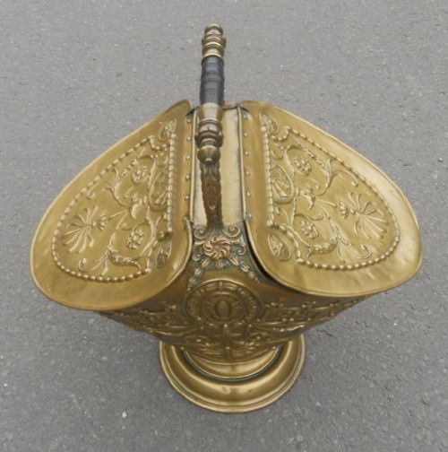 REGENCY BRASS DOUBLE LIDDED COAL BUCKET - ADDITIONAL PHOTO 1