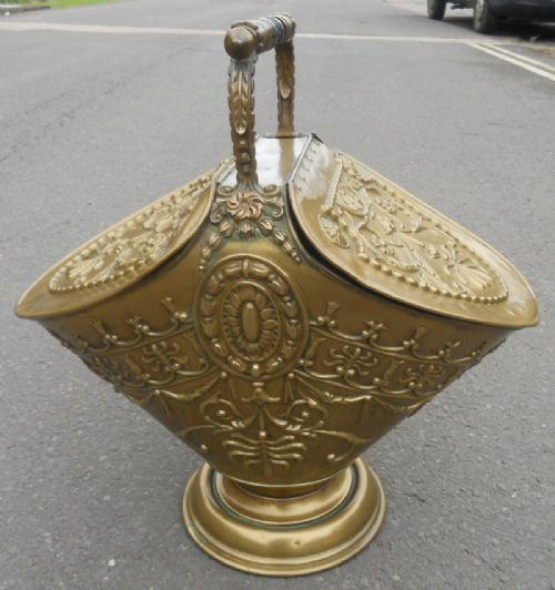 REGENCY BRASS DOUBLE LIDDED COAL BUCKET - ADDITIONAL PHOTO 2