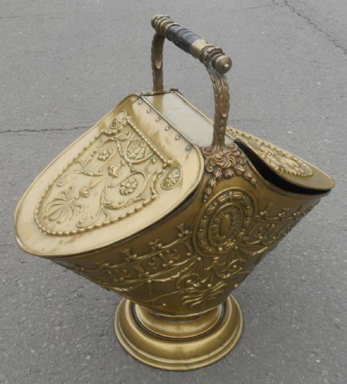 REGENCY BRASS DOUBLE LIDDED COAL BUCKET - ADDITIONAL PHOTO 5