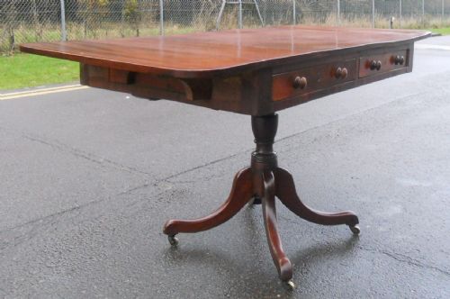 GEORGIAN MAHOGANY DROPLEAF SOFA TABLE - ADDITIONAL PHOTO 1