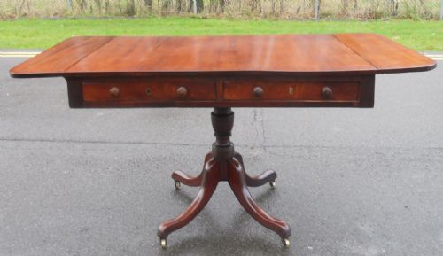 GEORGIAN MAHOGANY DROPLEAF SOFA TABLE - ADDITIONAL PHOTO 3
