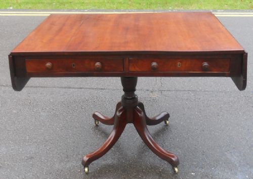 GEORGIAN MAHOGANY DROPLEAF SOFA TABLE - ADDITIONAL PHOTO 6