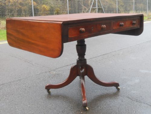 GEORGIAN MAHOGANY DROPLEAF SOFA TABLE - ADDITIONAL PHOTO 9