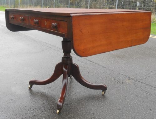 GEORGIAN MAHOGANY DROPLEAF SOFA TABLE - ADDITIONAL PHOTO 10