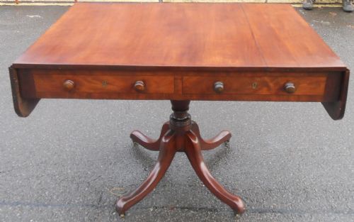 GEORGIAN MAHOGANY DROPLEAF SOFA TABLE - ADDITIONAL PHOTO 12