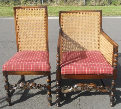 Two Bergere Back Mahogany Library Chairs