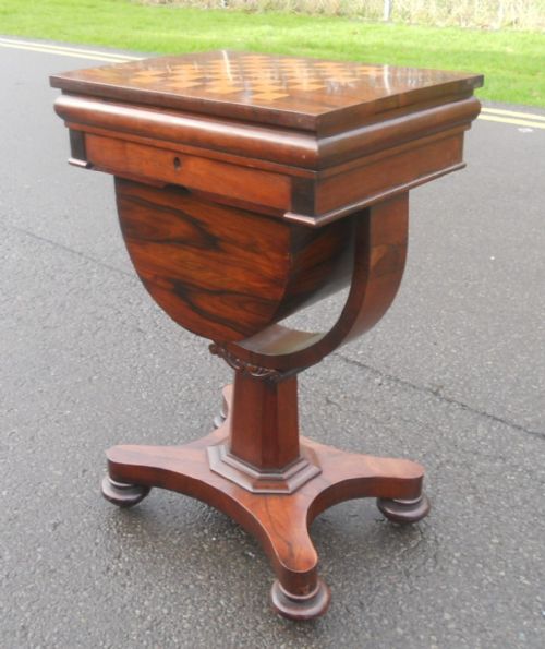 REGENCY ROSEWOOD WORK TABLE - ADDITIONAL PHOTO 3