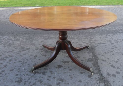 GEORGIAN LARGE OVAL MAHOGANY PEDESTAL DINING TABLE - ADDITIONAL PHOTO 1