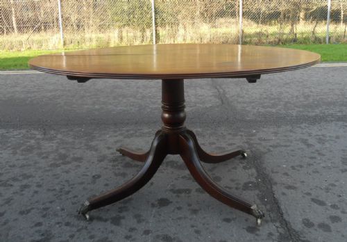 GEORGIAN LARGE OVAL MAHOGANY PEDESTAL DINING TABLE - ADDITIONAL PHOTO 2