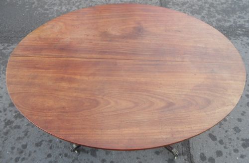 GEORGIAN LARGE OVAL MAHOGANY PEDESTAL DINING TABLE - ADDITIONAL PHOTO 3