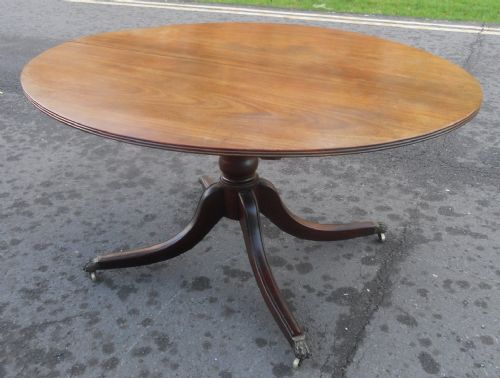 GEORGIAN LARGE OVAL MAHOGANY PEDESTAL DINING TABLE - ADDITIONAL PHOTO 5