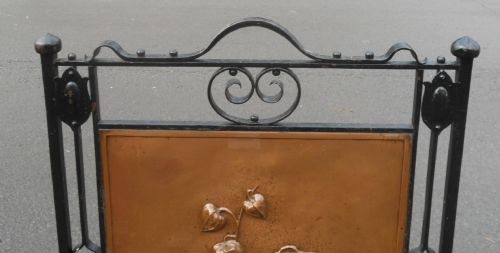 ARTS CRAFT COPPER IRON FIRESCREEN - ADDITIONAL PHOTO 3