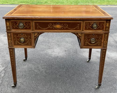 EDWARDIAN INLAID MAHOGANY LADIES WRITING DESK - ADDITIONAL PHOTO 6