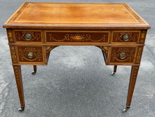 EDWARDIAN INLAID MAHOGANY LADIES WRITING DESK - ADDITIONAL PHOTO 11