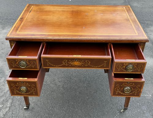 EDWARDIAN INLAID MAHOGANY LADIES WRITING DESK - ADDITIONAL PHOTO 12