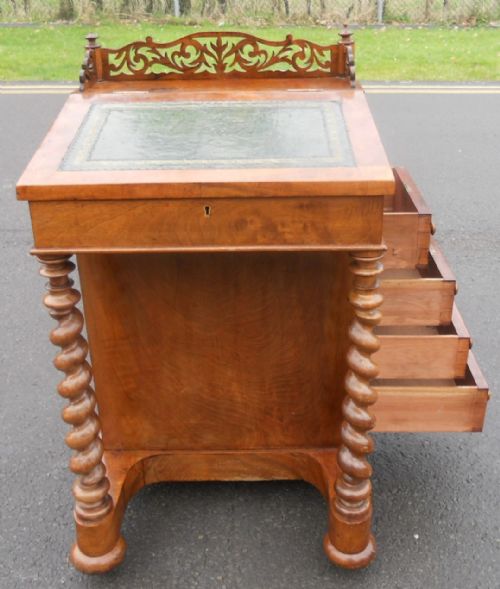 VICTORIAN WALNUT DAVENPORT DESK - ADDITIONAL PHOTO 9