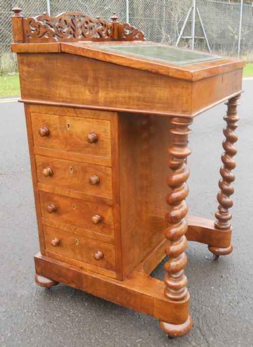 VICTORIAN WALNUT DAVENPORT DESK - ADDITIONAL PHOTO 12