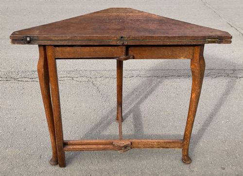 ARTS CRAFT OAK CARD TABLE - ADDITIONAL PHOTO 5