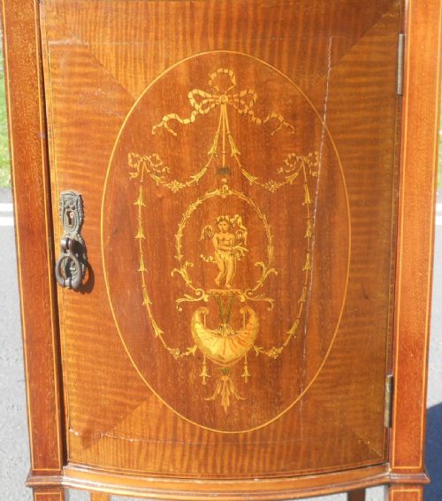 EDWARDIAN INLAID MAHOGANY BEDSIDE CABINET - ADDITIONAL PHOTO 3