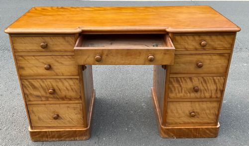 VICTORIAN SATIN BIRCH WRITING DESK - ADDITIONAL PHOTO 3