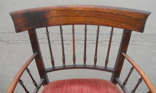 EDWARDIAN MAHOGANY SPINDLEBACK ARMCHAIR - ADDITIONAL PHOTO 4