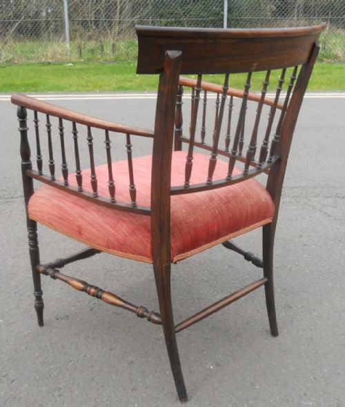 EDWARDIAN MAHOGANY SPINDLEBACK ARMCHAIR - ADDITIONAL PHOTO 8