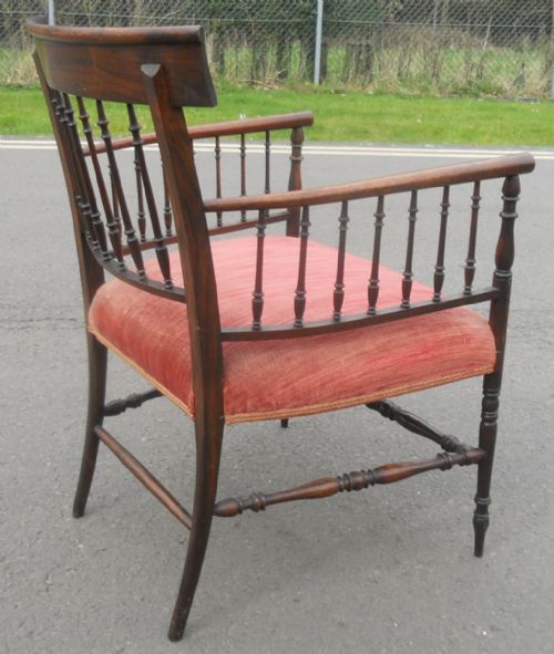 EDWARDIAN MAHOGANY SPINDLEBACK ARMCHAIR - ADDITIONAL PHOTO 10