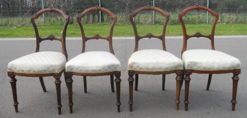 SET OF FOUR EDWARDIAN WALNUT DINING CHAIRS - ADDITIONAL PHOTO 1