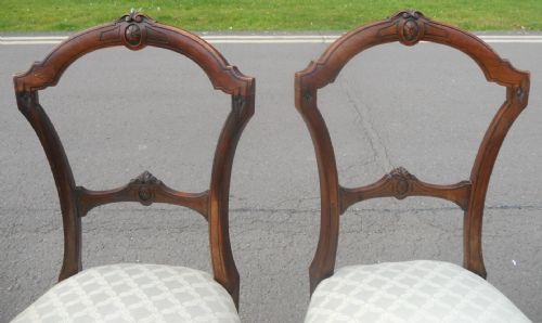 SET OF FOUR EDWARDIAN WALNUT DINING CHAIRS - ADDITIONAL PHOTO 5