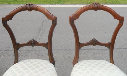 SET OF FOUR EDWARDIAN WALNUT DINING CHAIRS - ADDITIONAL PHOTO 6