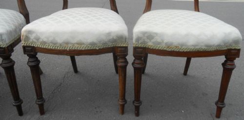 SET OF FOUR EDWARDIAN WALNUT DINING CHAIRS - ADDITIONAL PHOTO 8