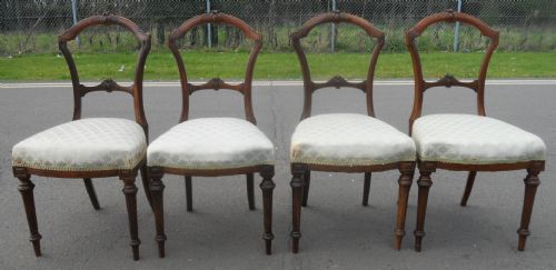 SET OF FOUR EDWARDIAN WALNUT DINING CHAIRS - ADDITIONAL PHOTO 9