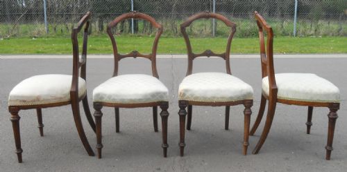 SET OF FOUR EDWARDIAN WALNUT DINING CHAIRS - ADDITIONAL PHOTO 10