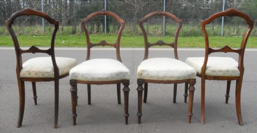 SET OF FOUR EDWARDIAN WALNUT DINING CHAIRS - ADDITIONAL PHOTO 11